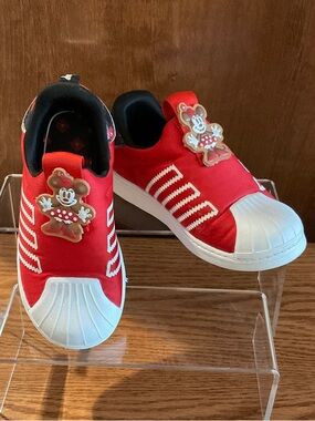 Adidas X Disney Slip On Sneakers adorned with Minnie- EUC